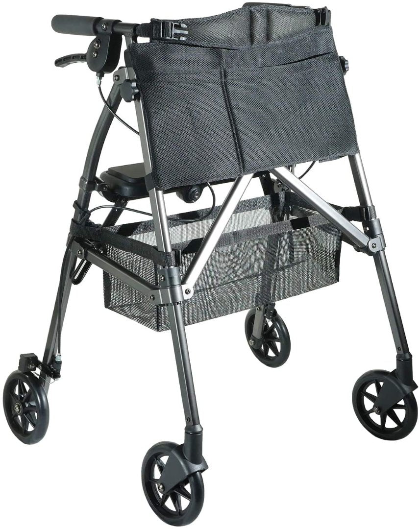 Stander EZ Fold-N-Go Rollator – Lightweight Folding Travel Walker Rollator with 6” Swivel Wheels - Senior.com Rollators